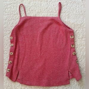 Women's Meadow Rue Anthropologie Side Button Pink Tank Size Small